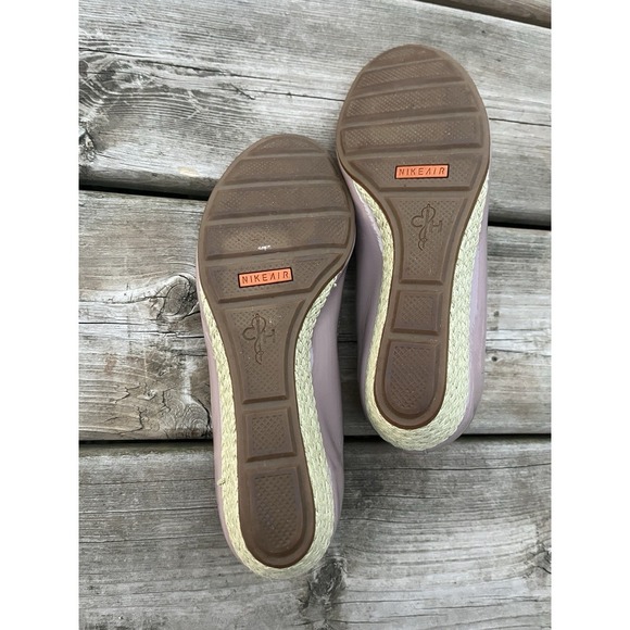 Women Cole Haan Air Tali US 5,5 Purple Patent Leather Peep Toe Wedge Heels - Picture 3 of 11